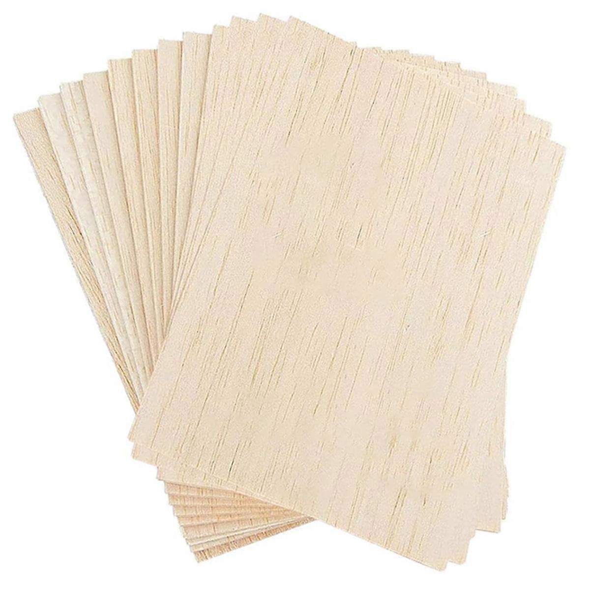 Wood Sheet for Crafts 20PCS Unfinished Wood Sheets Thin Wooden Pieces for Craft Wood Board Blanks 150x100x2mm