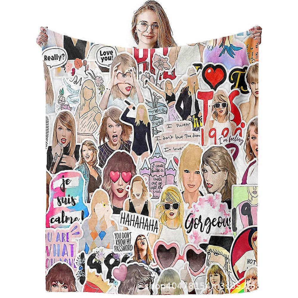 Taylor Swift Blanket Taylor Swift Singer Flannel Blanket Air Conditioning Blanket Nap Cover Blanket Flannel MT157