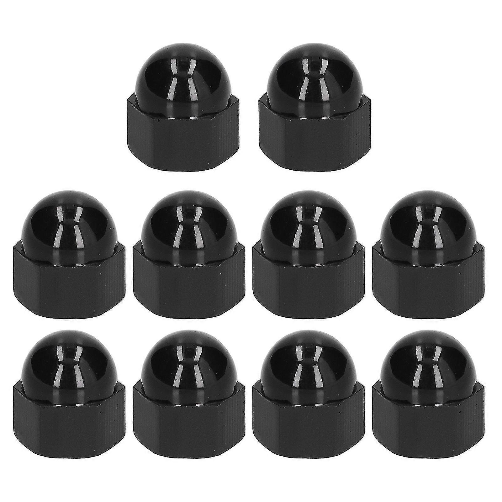 M10 Black Plastic Hex Nut Covers - 10Pcs Industrial Fastener Hardware