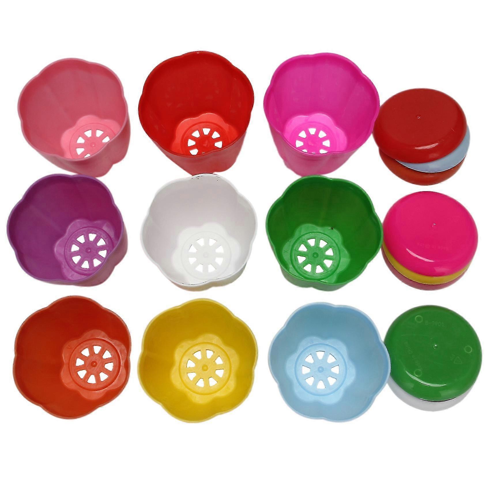 Multi Color Thick Plastic Pots Seedling Nursery Transplanting Planter Container Outdoor Indoor,9 Pa