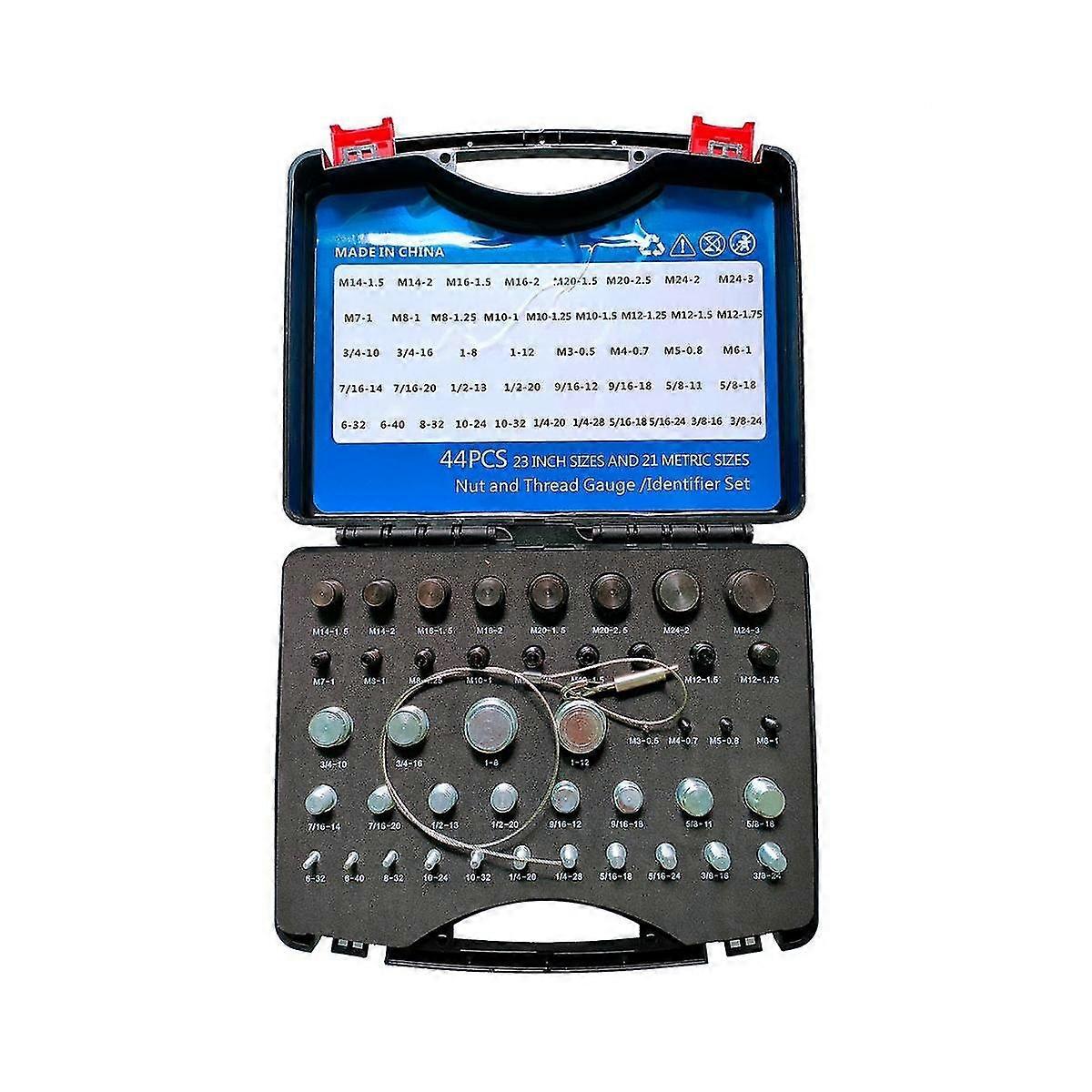 Nut And Bolt Thread Check - Easy To Use Thread Check Standard And Metric - 44pcs Malefemale Gauges