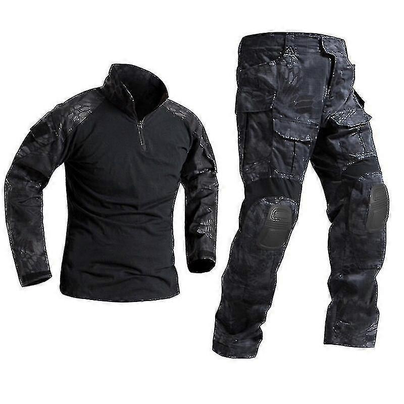 Männer Militär taktische Uniform Hemd Kampfhose Anzug mit Knieschonern Armeekleidung Airsoft Paintball Tarnung Arbeitskleidung-SCL