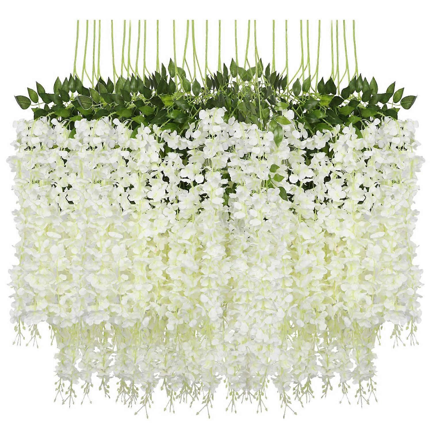 12 Pack (43.2 FT) Artificial Wisteria Vine Wisteria Hanging Garland Silk Long Hanging Flowers Strin