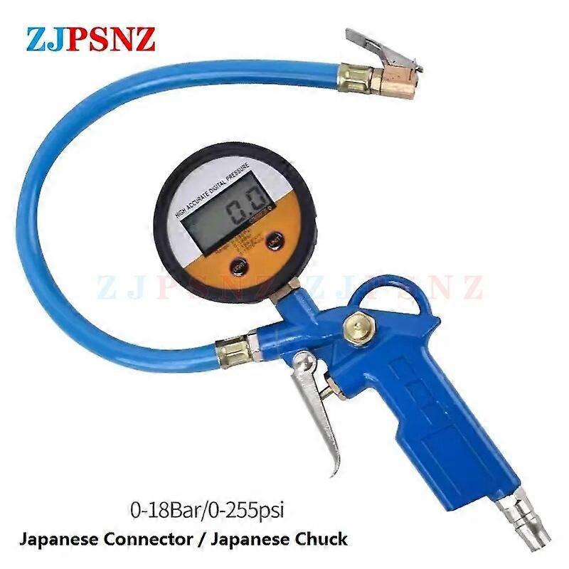0-18Bar/0-255Psi Car Tire Air Pressure Inflator Gauge LCD Display Inflation Monitoring Manometer LED Digital Vehicle Tire Tester