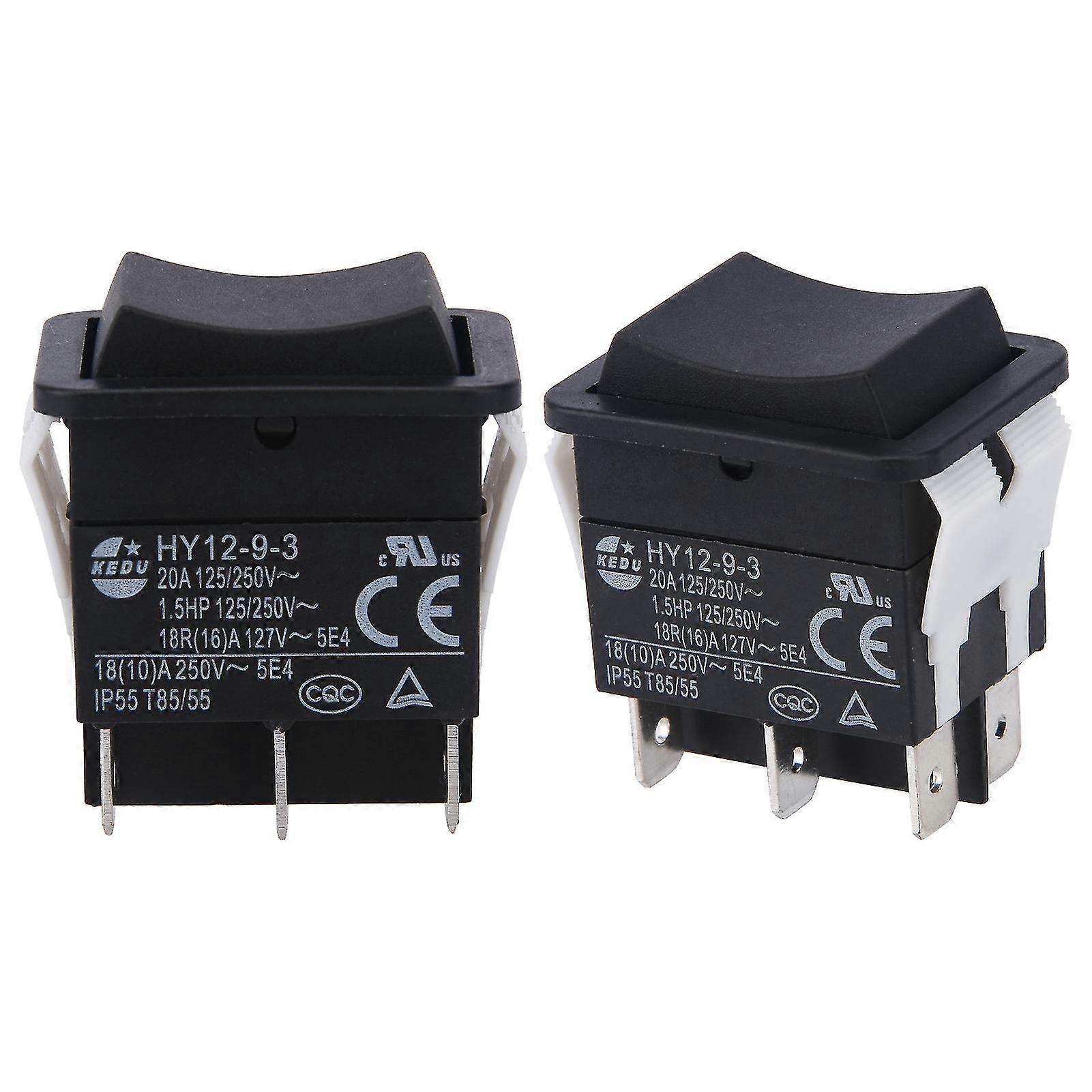 upgrade HY12-9-3 Easy Install Boat Industrial ABS Push Button On Off Rocker Switch Arc