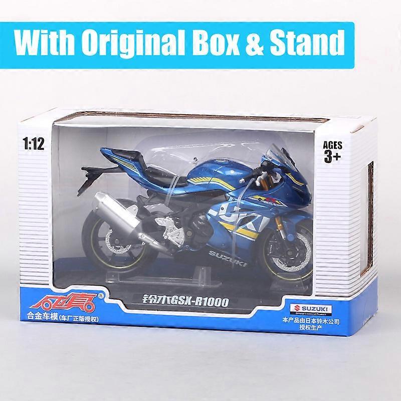 دراجة سوزوكي GSX-R1000 الرياضية موديل 2018 بمقياس 1/12 للأطفال، نماذج مصبوبة ومركبات لعب، دراجات نارية، ألعاب، نسخ طبق الأصل، حامل هدايا
