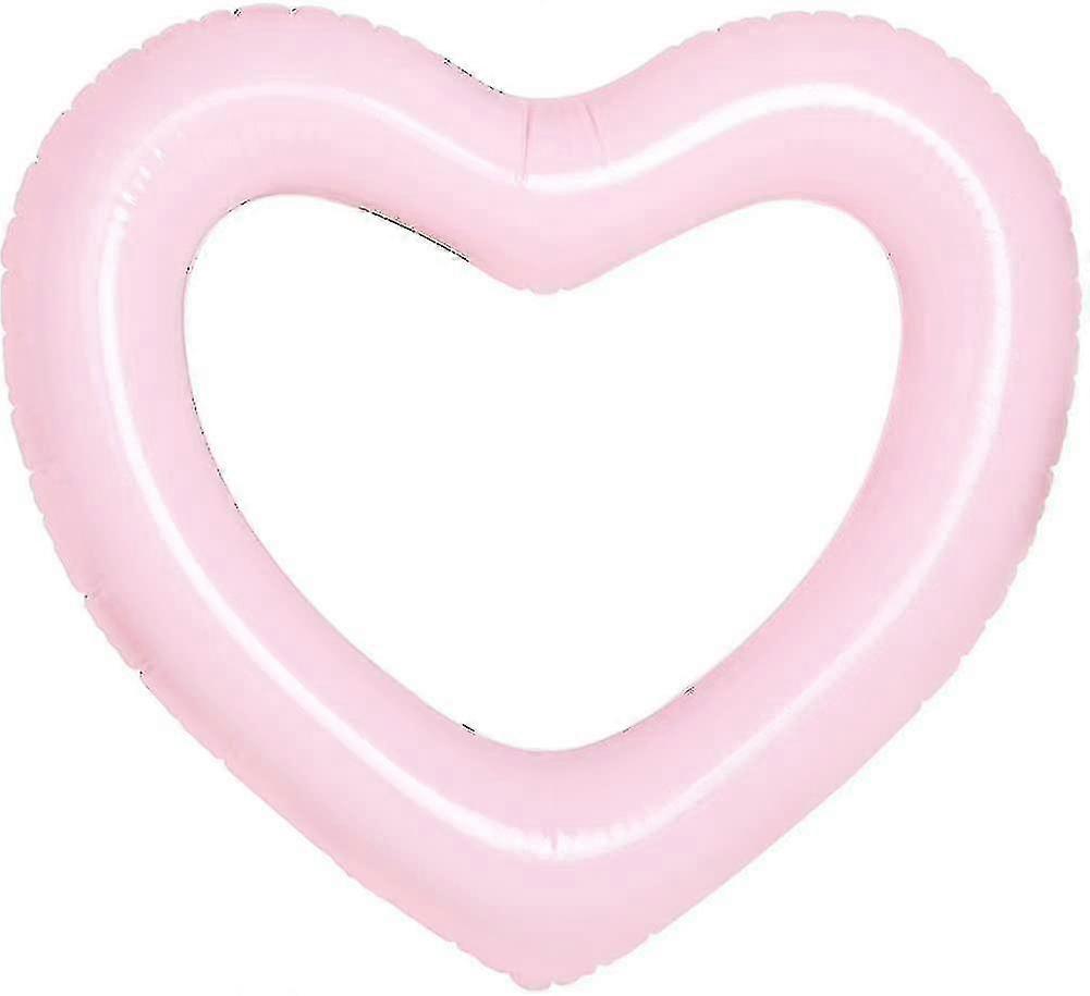 Inflatable Swim Ring Buoy, 47.3" X 39.4" Heart Shape Cycling Pool Tube Floating Recliner