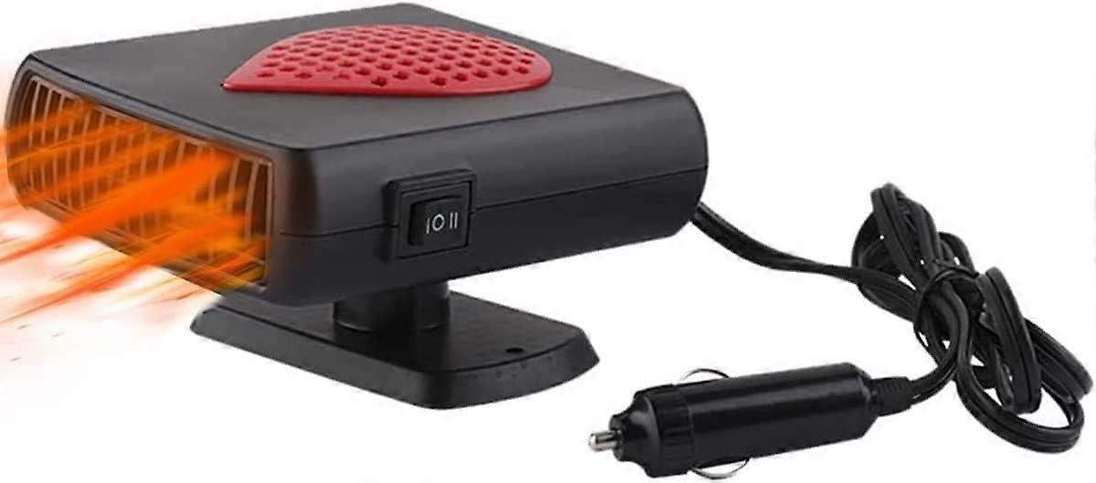Portable Car Heater Defroster, 12V 150W Car Truck Fan Defroster with 2-in-1 Fast Heating and Cooling Function with Cigarette Lighter Plug - Red