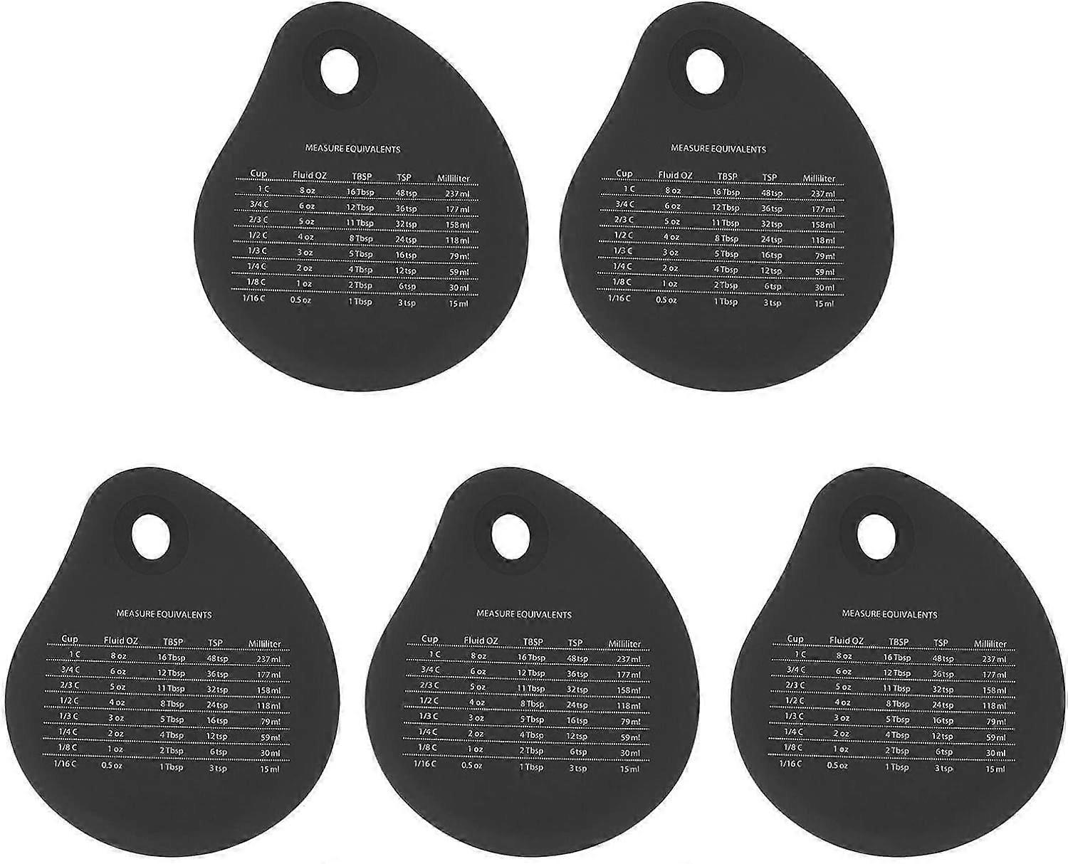 Baking Pastry Scraper,5-Piece Pastry Scraper Tool Set Silicone Heat Resistant Dough Cutter with Measuring Bowl Scraper Set for Cream and Cheese(Black)