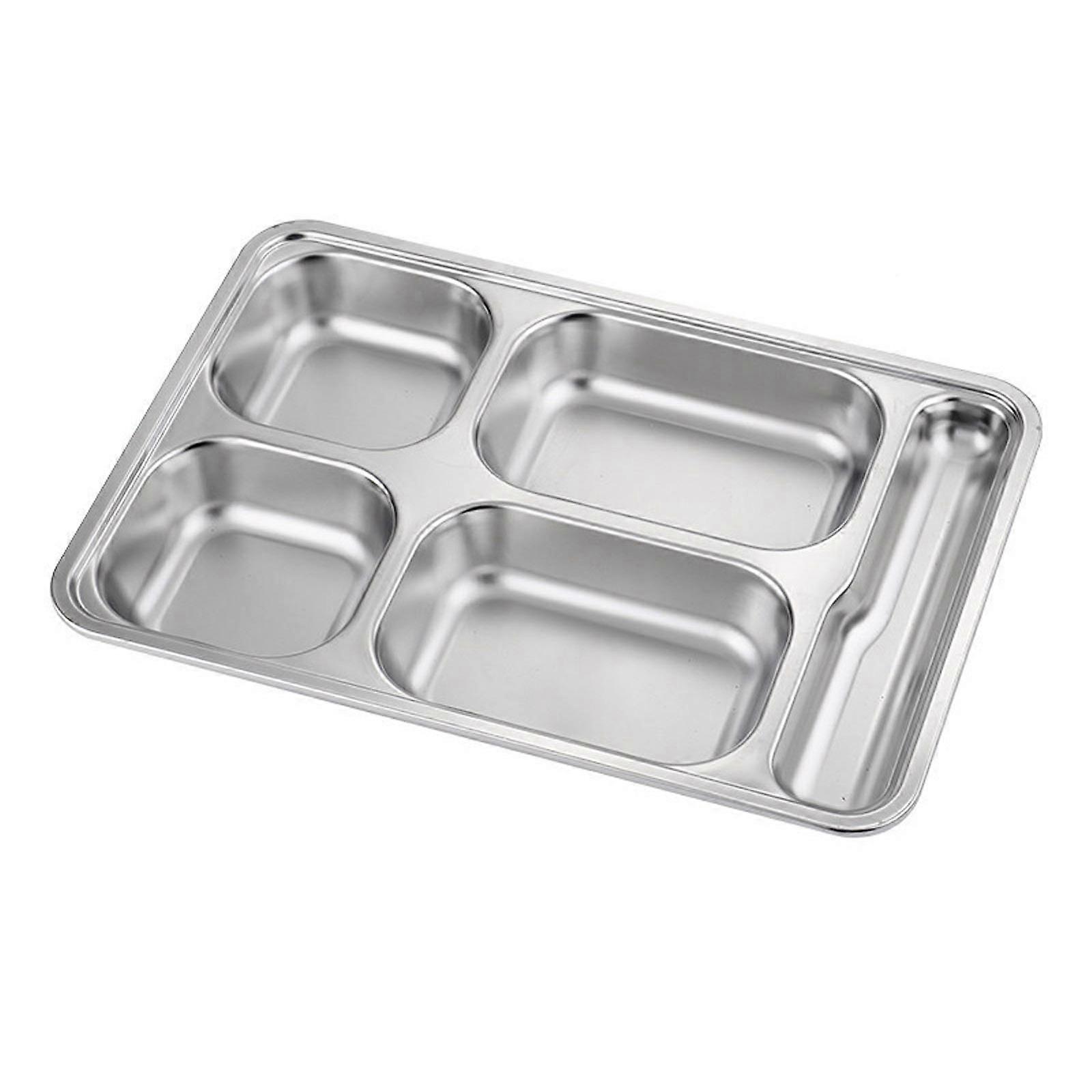Stainless Steel Divided Plate Rectangular Dinner Trays Divided Dinner Plates