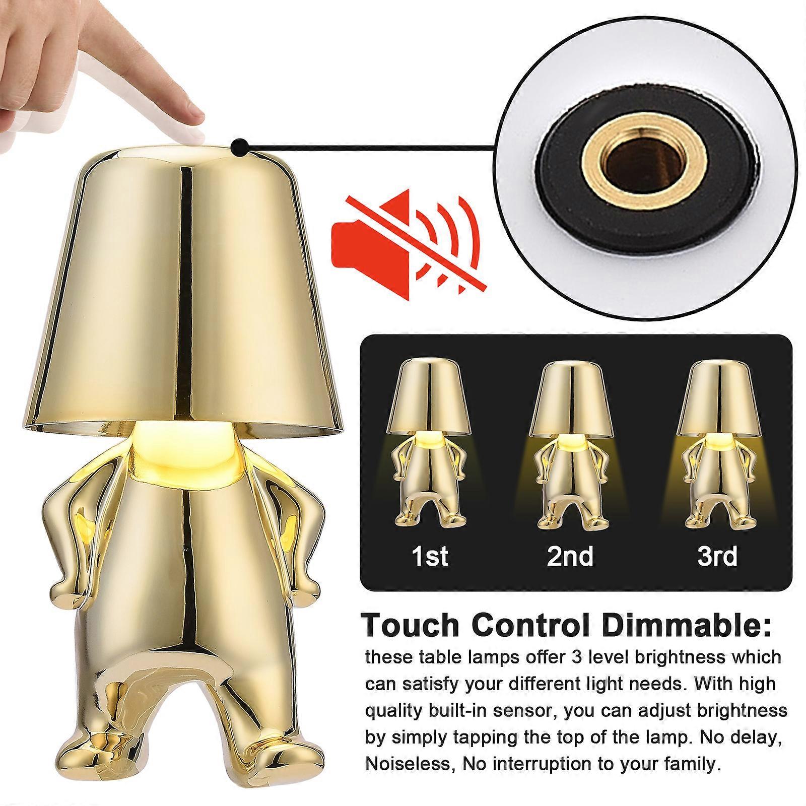 2023 New,Night Light Thinker Character Home Decor Protect Eyesight Touch Control Golden Table Lamp