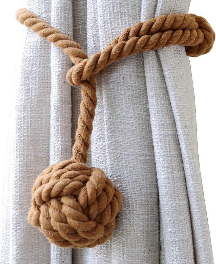 Hand Knitting Curtain Tiebacks Rope For Draperies - Decorative Rustic Holdbacks
