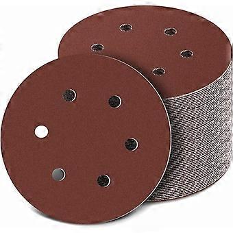 150mm Schleifscheibe, 100pcs Schleifscheiben, 40-800 Körnung ideal zum Schleifen, Polieren, Entrosten (6 Löcher)
