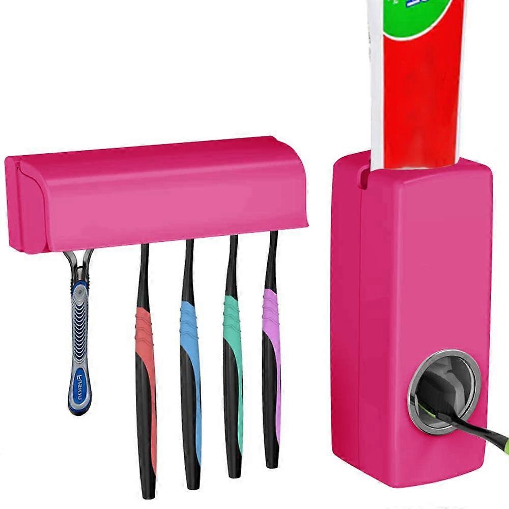 Toothbrush Holder with Cover Automatic Toothpaste Dispenser Set Dustproof