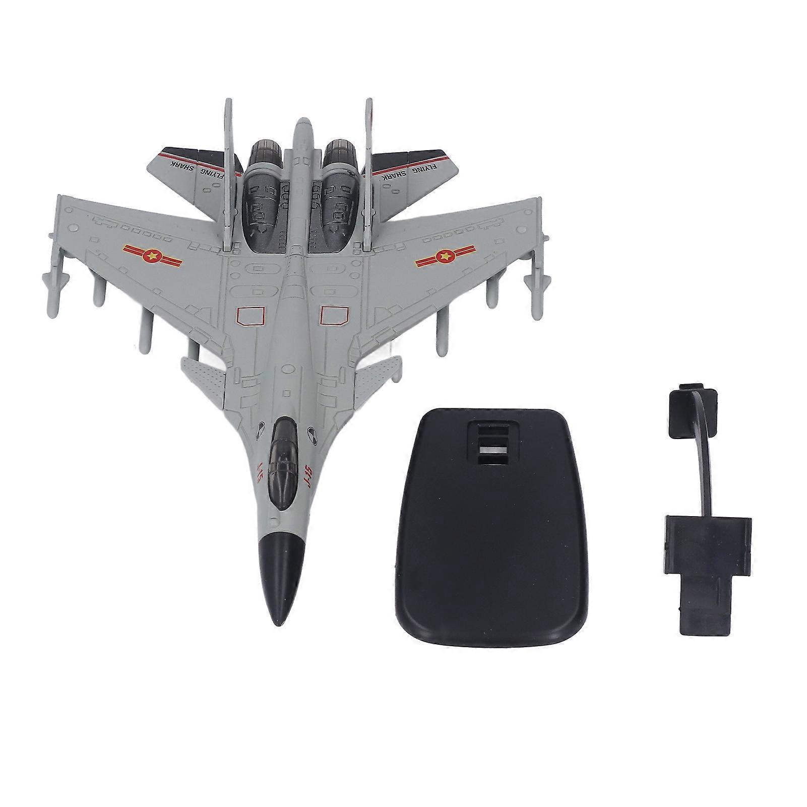 Fighter Aircraft Model J-15 Pull Back with Display Stand Sound Light Alloy Aircraft Model for Boy Kids