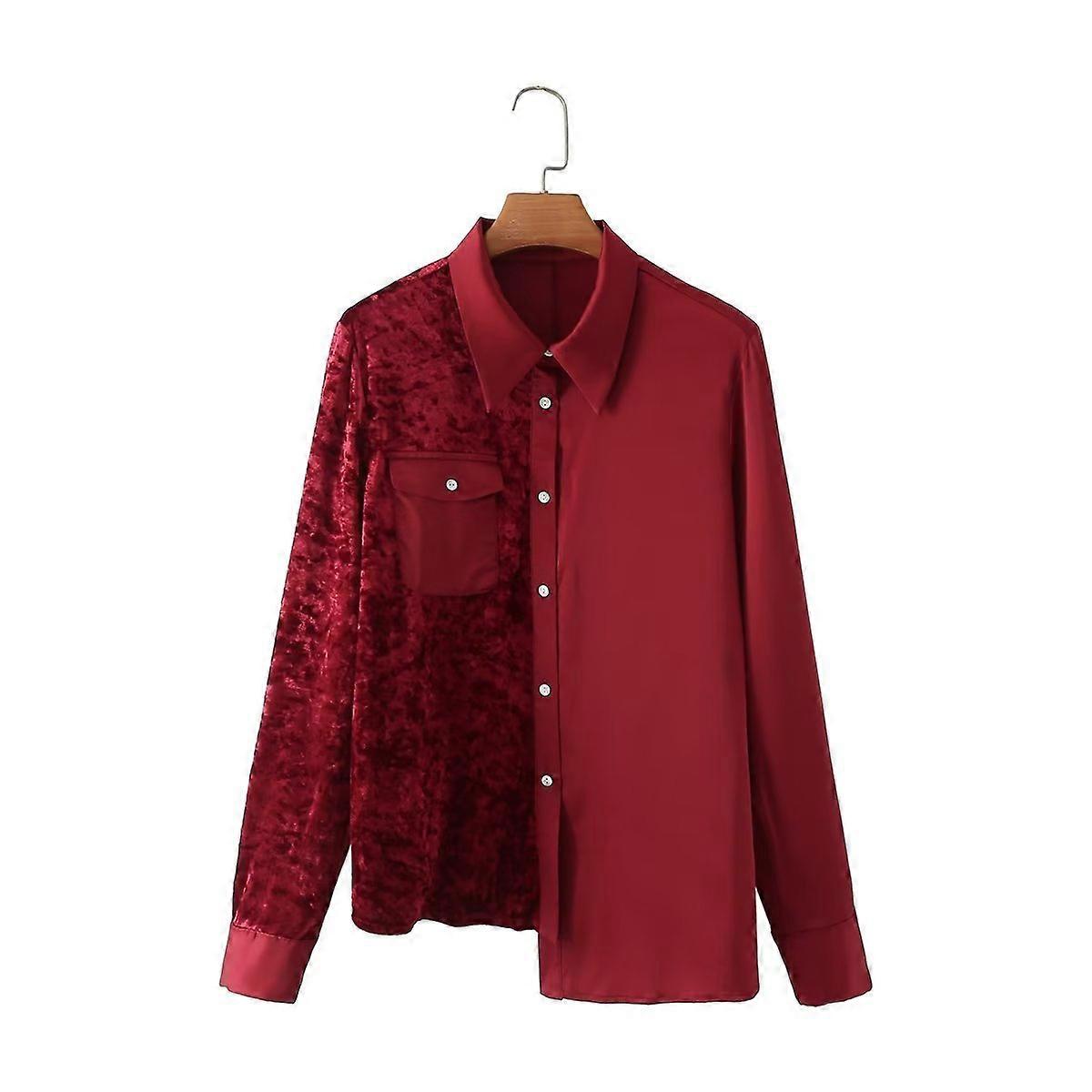 Damen Langärmeliger Samt Satin