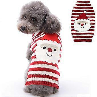 Christmas Pet Dog Sweater Holiday Classic ugly Apparel Jumper For Small Medium Dogs,Cartoon Winter Warm Puppy Cat Dog Clothes Knitwear(M)Santa
