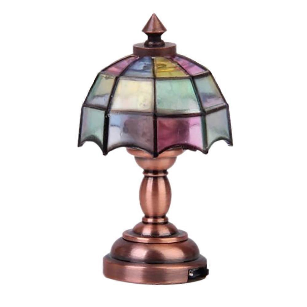 1:12 Without Wire MiniatureSmall Table Lamp Scene Prop Model Simulation Model Mini Color LED Desk L