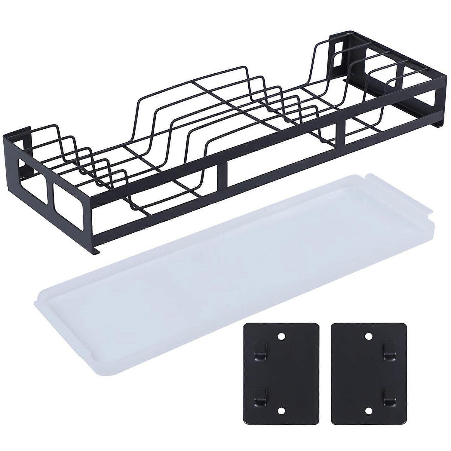 Hanging Dish Drying Rack Wall Mount with Utensil Holder,Home Kitchen Storage Dish Rack with Drain B