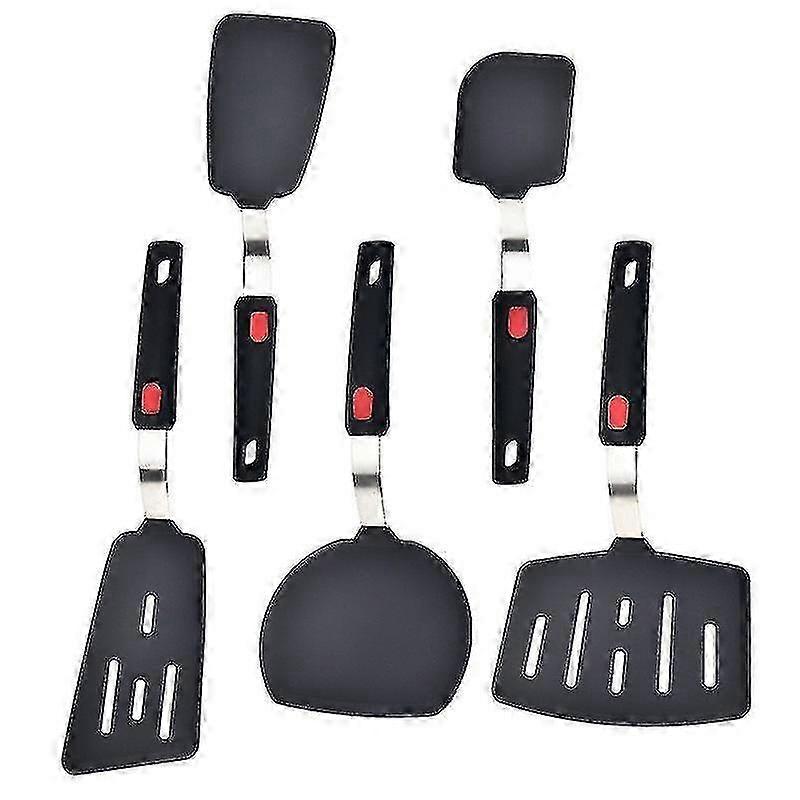 5 Pcs Kitchen Silicone Turner Spatula Leaking Scoop Non-stick Cookware