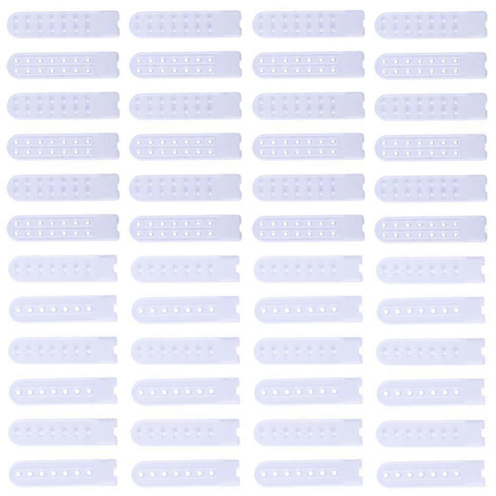 48 Sets 2 Styles Plastic Cap Snap Buckle Replacement Repair Strap with 7 Holes Hat Cap Size Extension White 93~100mm 24 sets/style