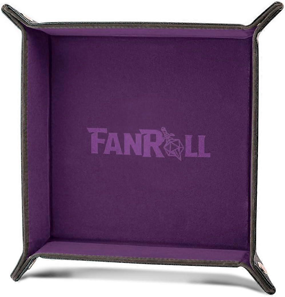 Fold Up Velvet Dice Tray Purple (Leather Backed)