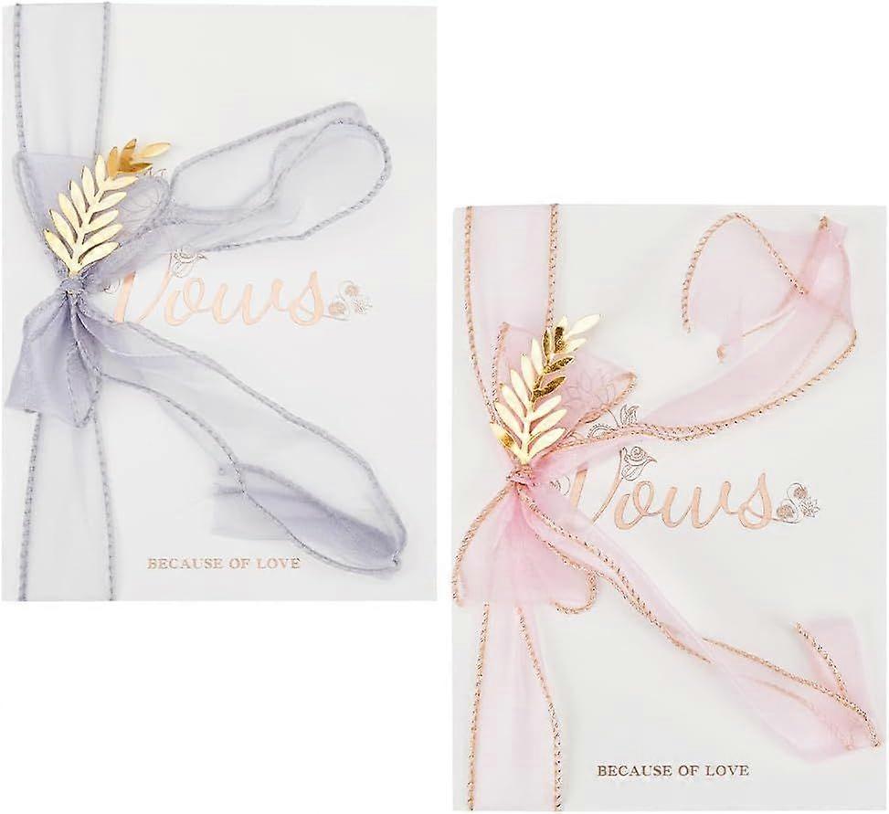 2 Set Wedding Vow Books Officiant Wedding Day Card Bride and Groom Shower Gifts Booklet Keepsake Vow Renewal Notebook His and Hers Marriage Vows Cards