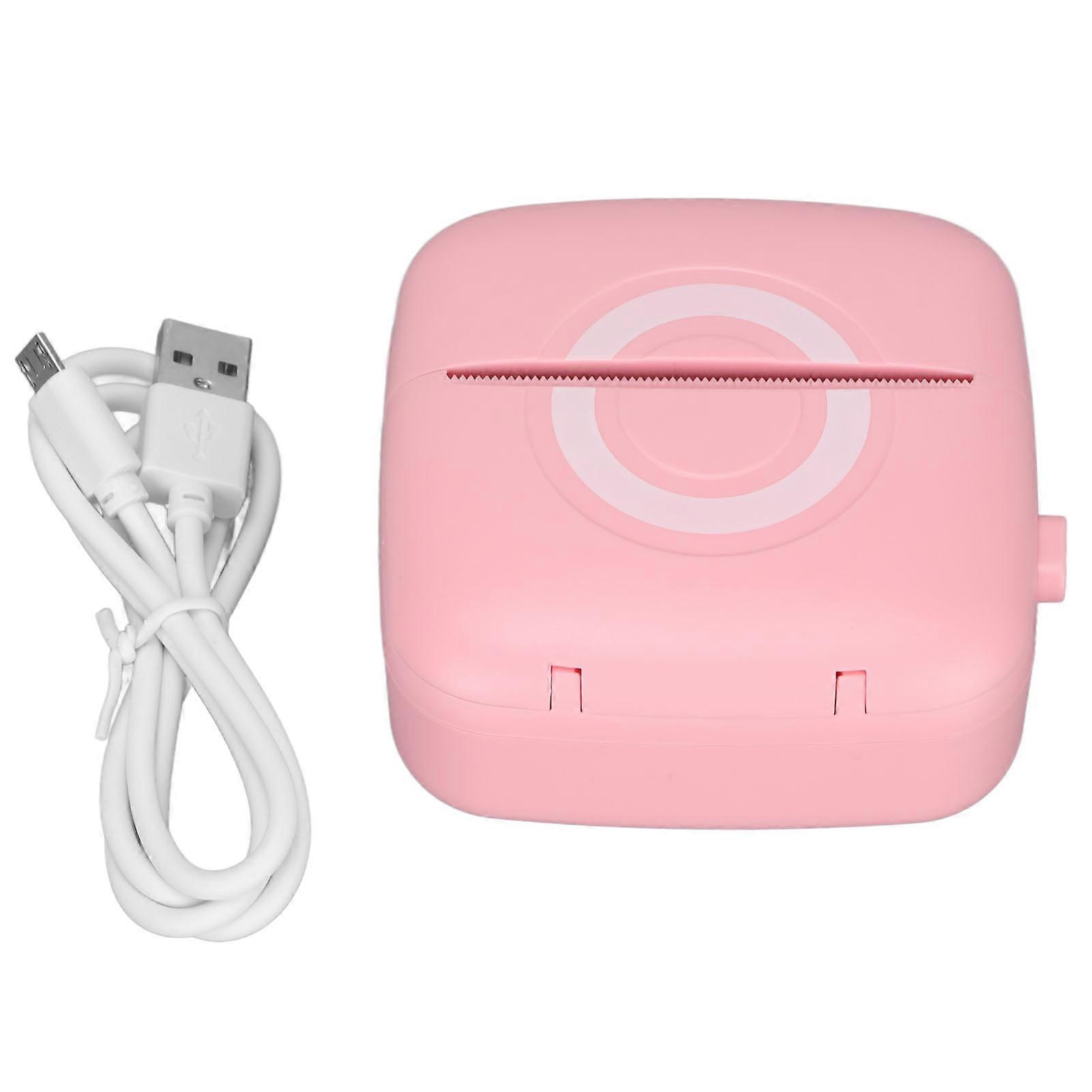 Mini Printer 200DPI Resolution Thermal Printing Ergonomic Lightweight Portable Printer Pink
