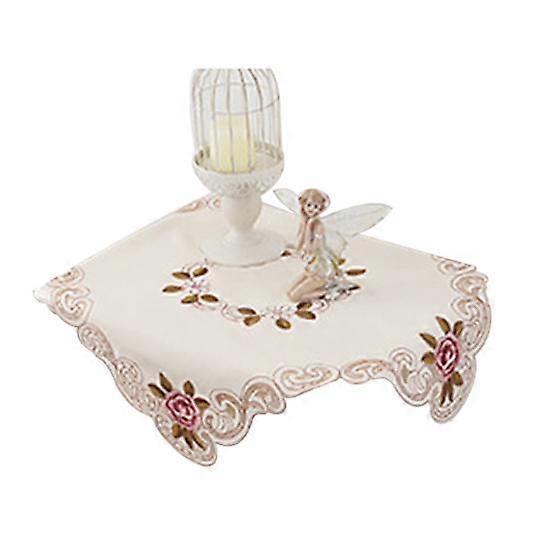 Tablecloth Rectangle/Square Pastoral Embroidered Polyester Floral Cutwork Table Linen for Wedding