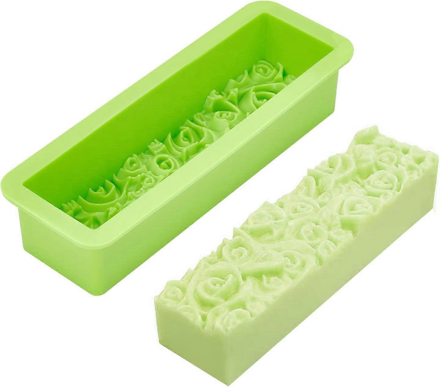 Rose Loaf Mold Flower Silicone Mold 3D Embossed Crafts Mold Soap Molds Rectangle Resin Casting Molds for Handmade Craft UV Resin Soap Candle Making 9.
