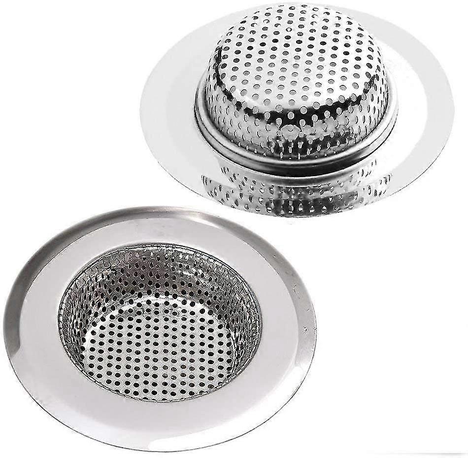 Drain Strainer Set Of 2, Stainless Steel Kitchen Sink Shower Bathtub Drain Sink Filter Strainer, 2 Pieces Drain Strainer, Different Sizes Are For Univ