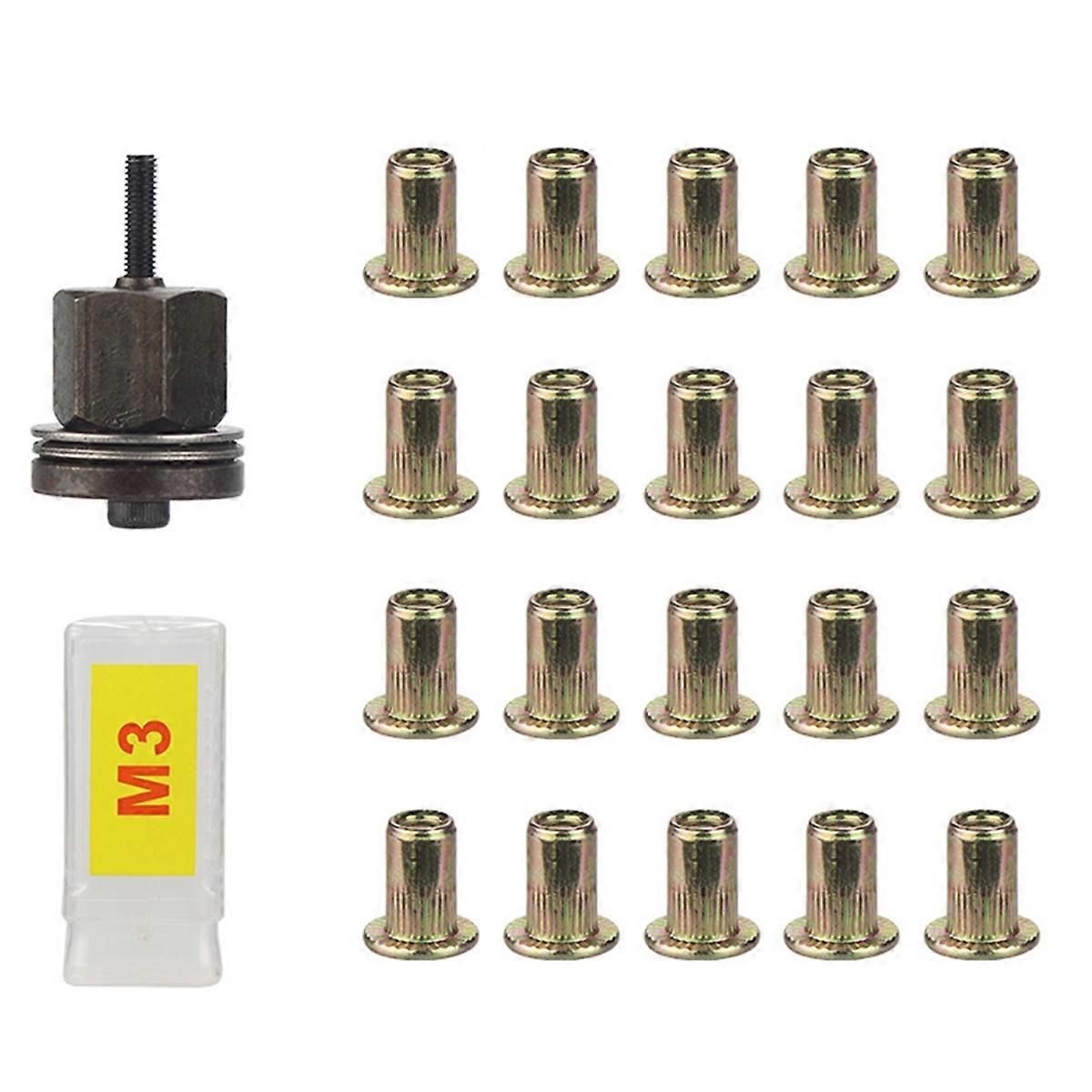 21pcs Rivet Nut Tools Hand Rivet Nut Simple Installation Manual Riveter for Rivnuts Tools for Nuts M3