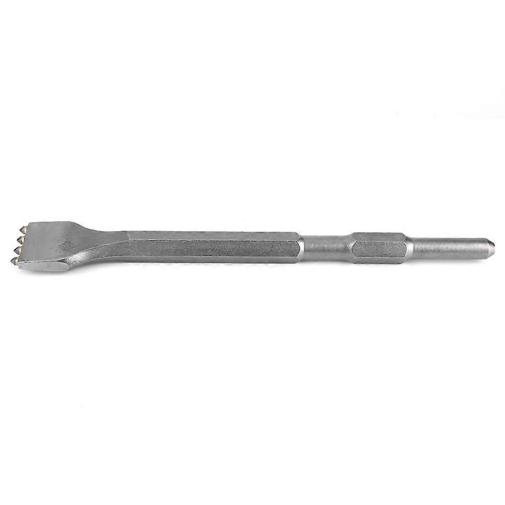 4 Tooth Round Handle Hexagonal Alloy Flat Chisel Slotting Tool Electric Hammer Head (280mm)