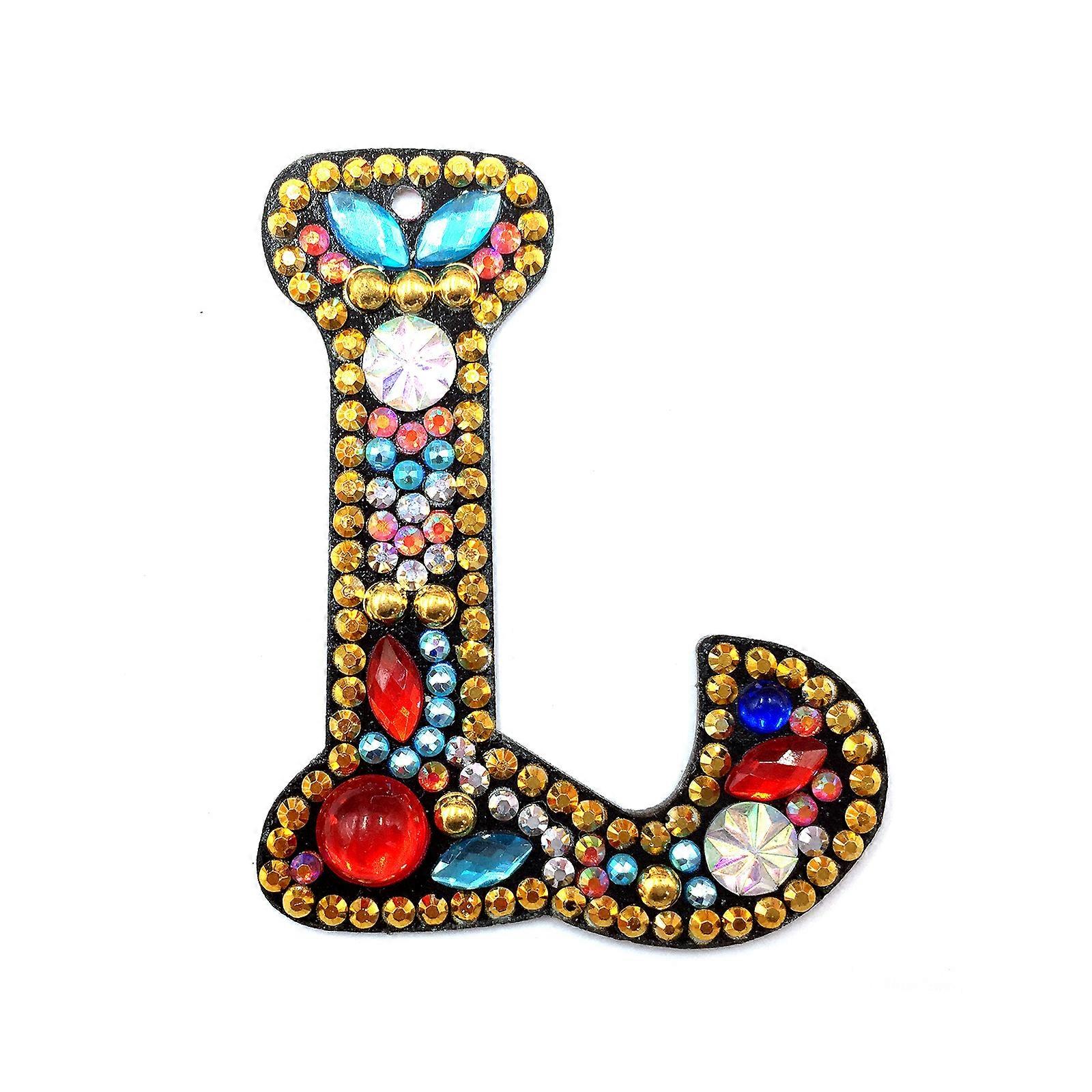 Diamond Alphabet Keychain Set with Creative Colorful Design