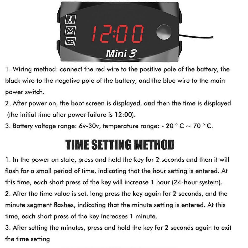 Waterproof Multi-Function Car Meter - IP67 with Flashing Warning Function