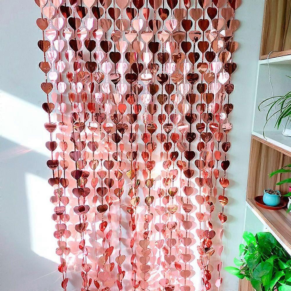 Heart-shaped Party Curtain 1m×2m Glitter Background Curtain Valentine's Day Decoration