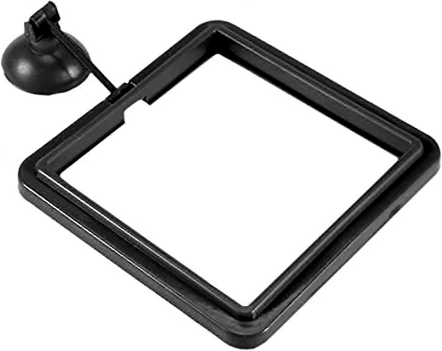 Black Color Feeder, Square Aquarium Feeder for Fixed Position Feeding and Aquarium Clean, Fish Feeding Ring with Suction Cup for Prevents Bullying