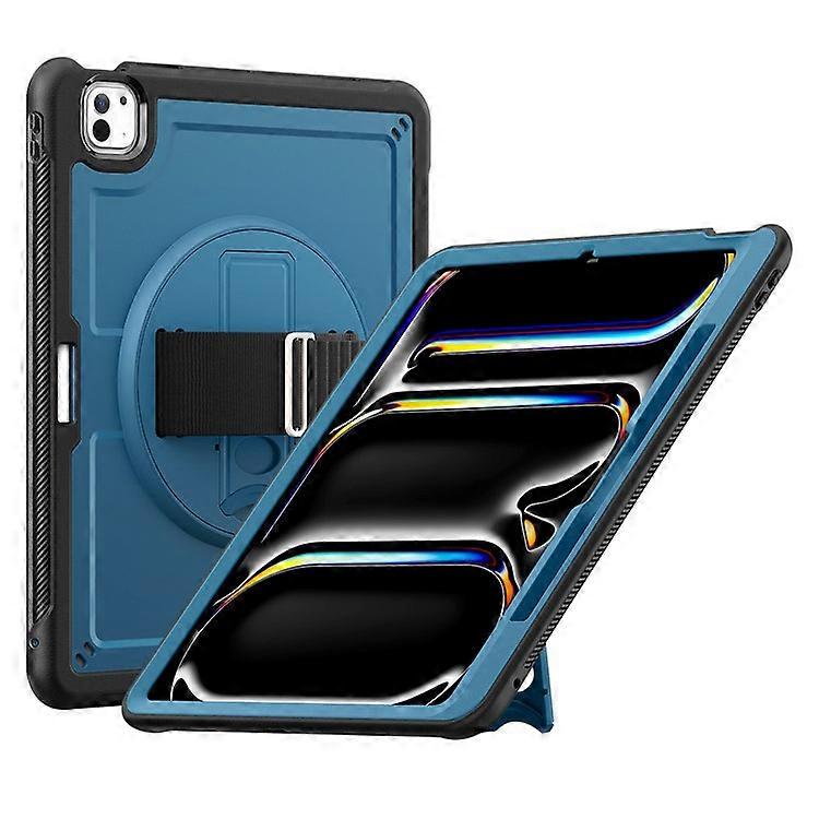 Compatible For iPad Pro 11 (2024) Case Heat Dissipation PC+TPU Tablet Cover Rotating Hand Strap Kickstand