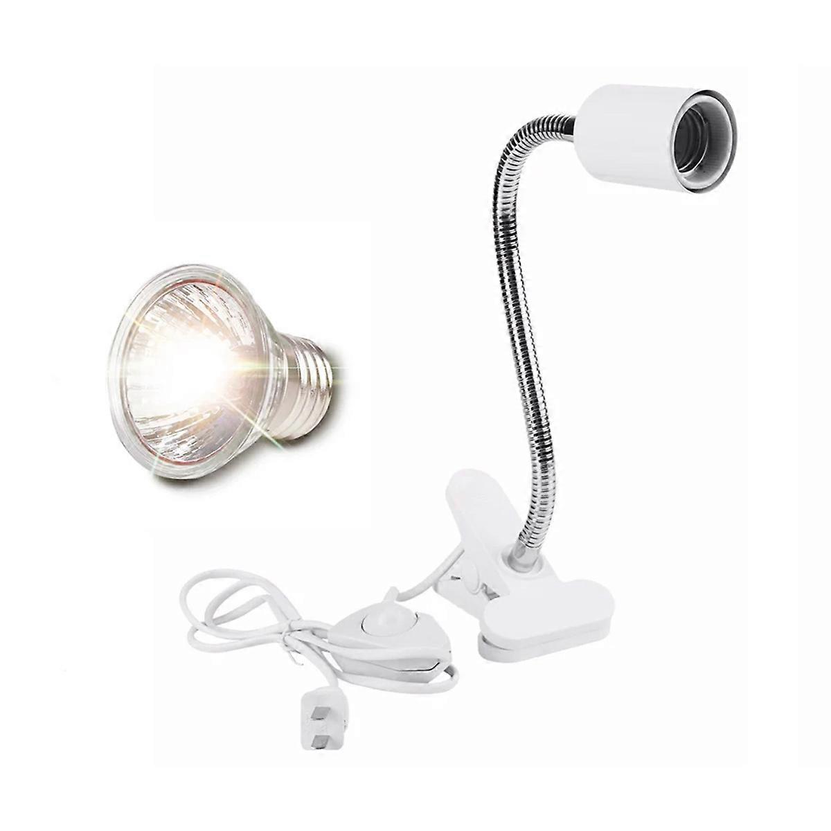 Reptile Habitat Enhancer, Dual-Head Uva Uvb Light For Turtles, Bearded Dragons And Snakes, 360° Rotatable Goose-Neck Heating Lamp With Cycle Timer