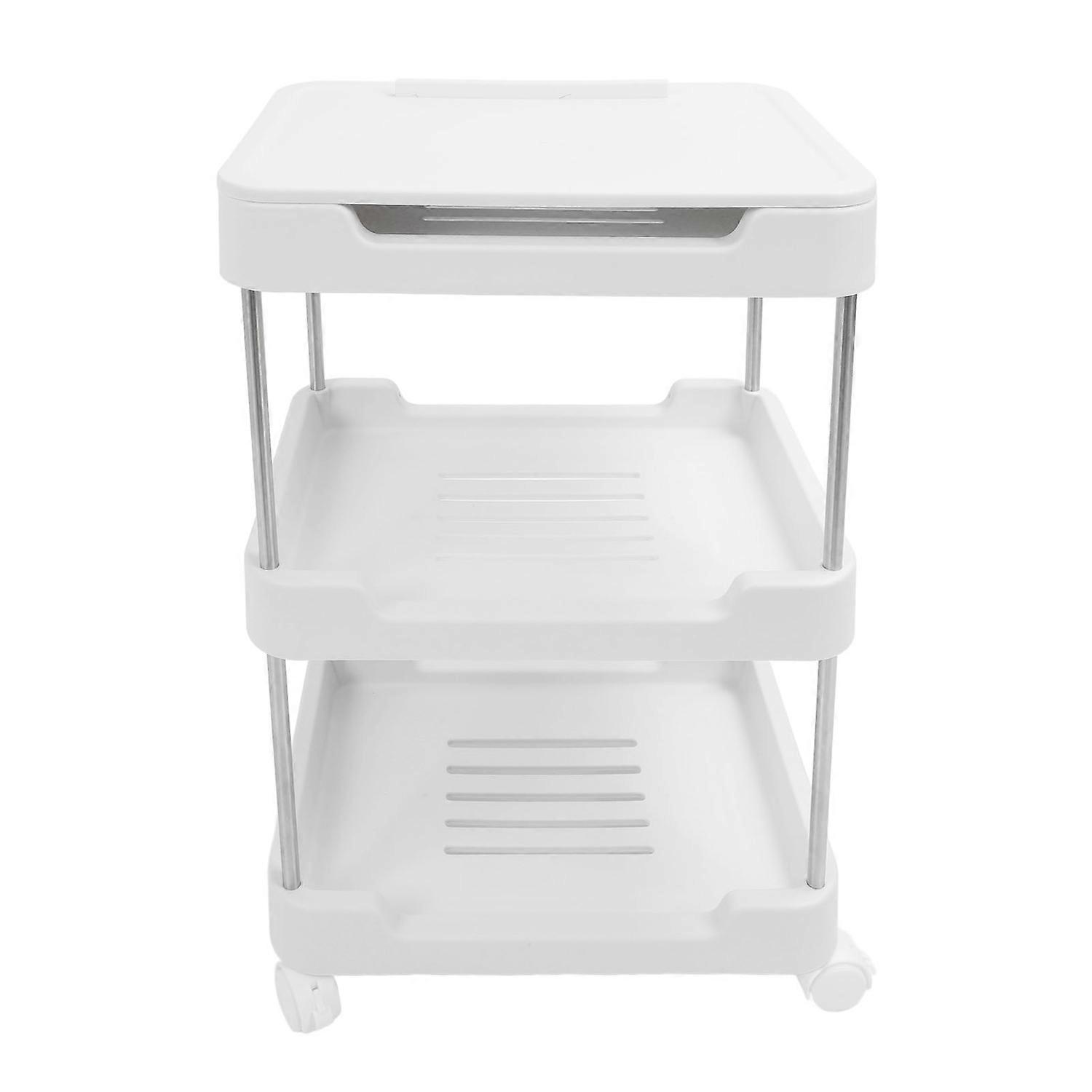 Rolling Cart with Table Top Multi Tier Multifunctional Fashionable Wheels Storage Trolley for Living