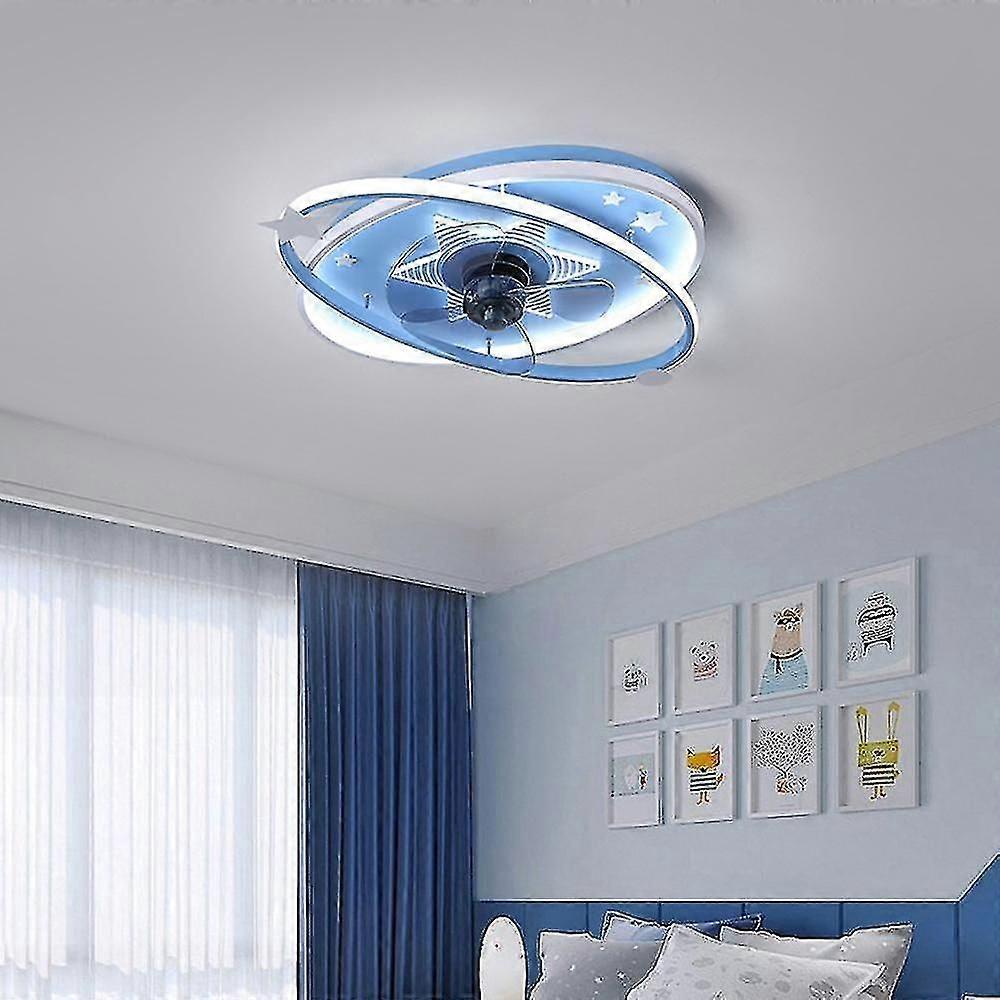 55cm Ceiling Fan Light 220v Three-tone Light Led57w Blue