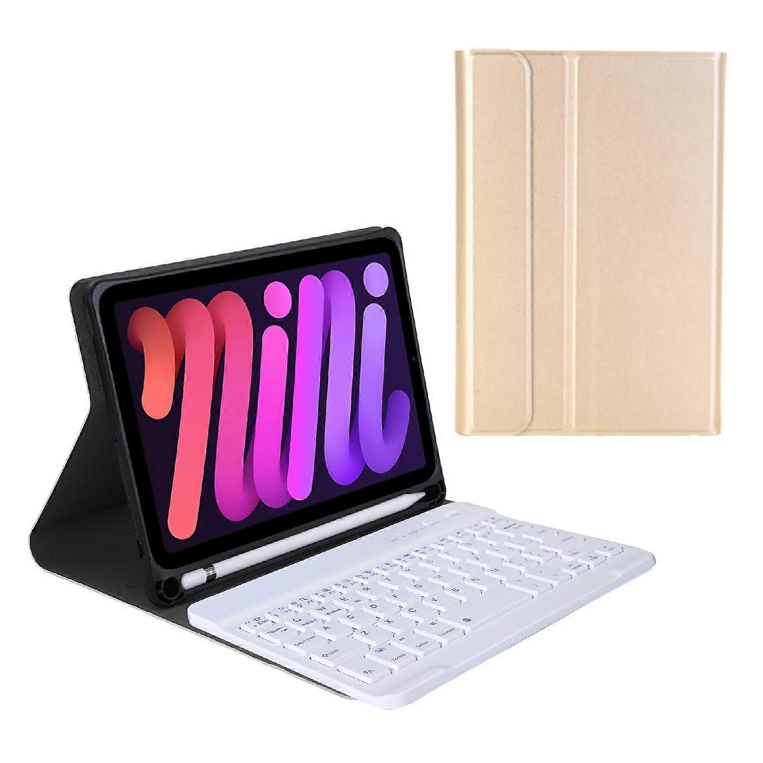 A06B Ultra-Thin Leather Stand Protective Case Shell + Bluetooth-compatible Keyboard with Pen Slot Co