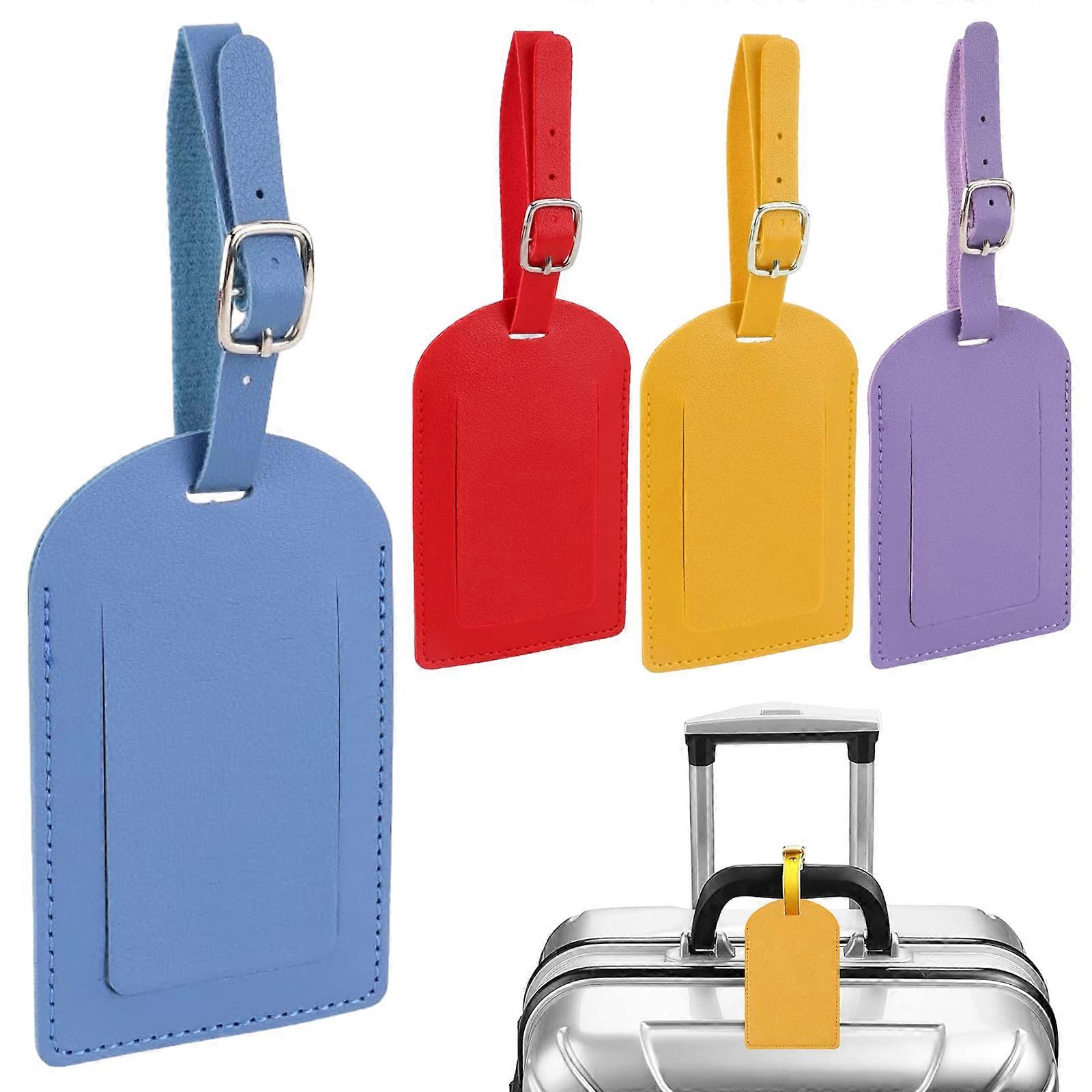 Luggage Tags For The Modern Traveller, Faux Leather Suitcase Labels With Double-Sided Information Card And Adjustable Strap, A Must-Have For Every