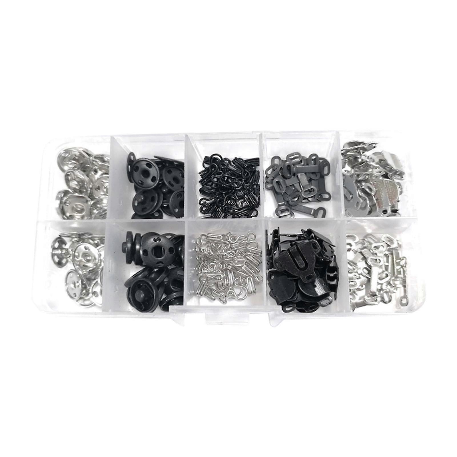Sewing Hooks and Eyes Set Replacement Sturdy Rustproof DIY Sewing Snaps Kit for