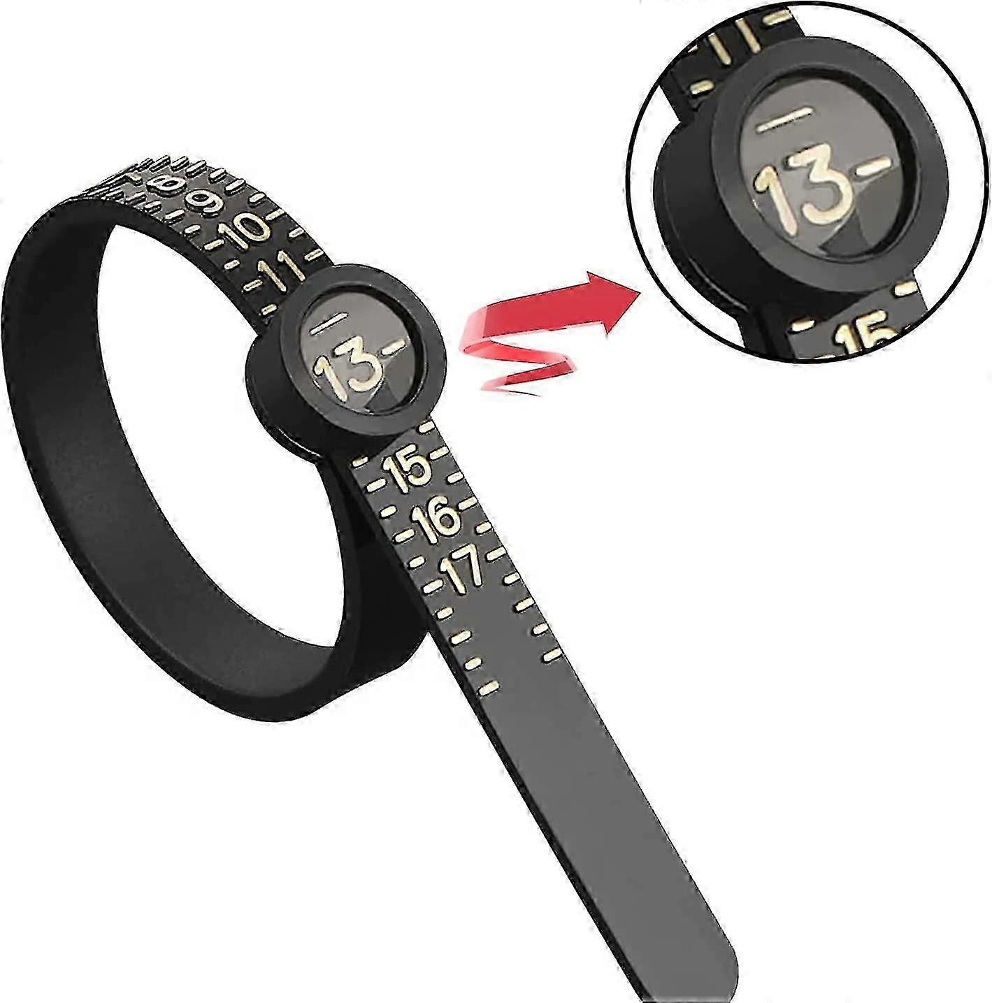 Ring Sizing Tool - Ring Sizing Tool with Magnifying Window, Plastic, Reusable Ring Measuring Tool, Ring Measurer and Ring Sizing, Ring Finger
