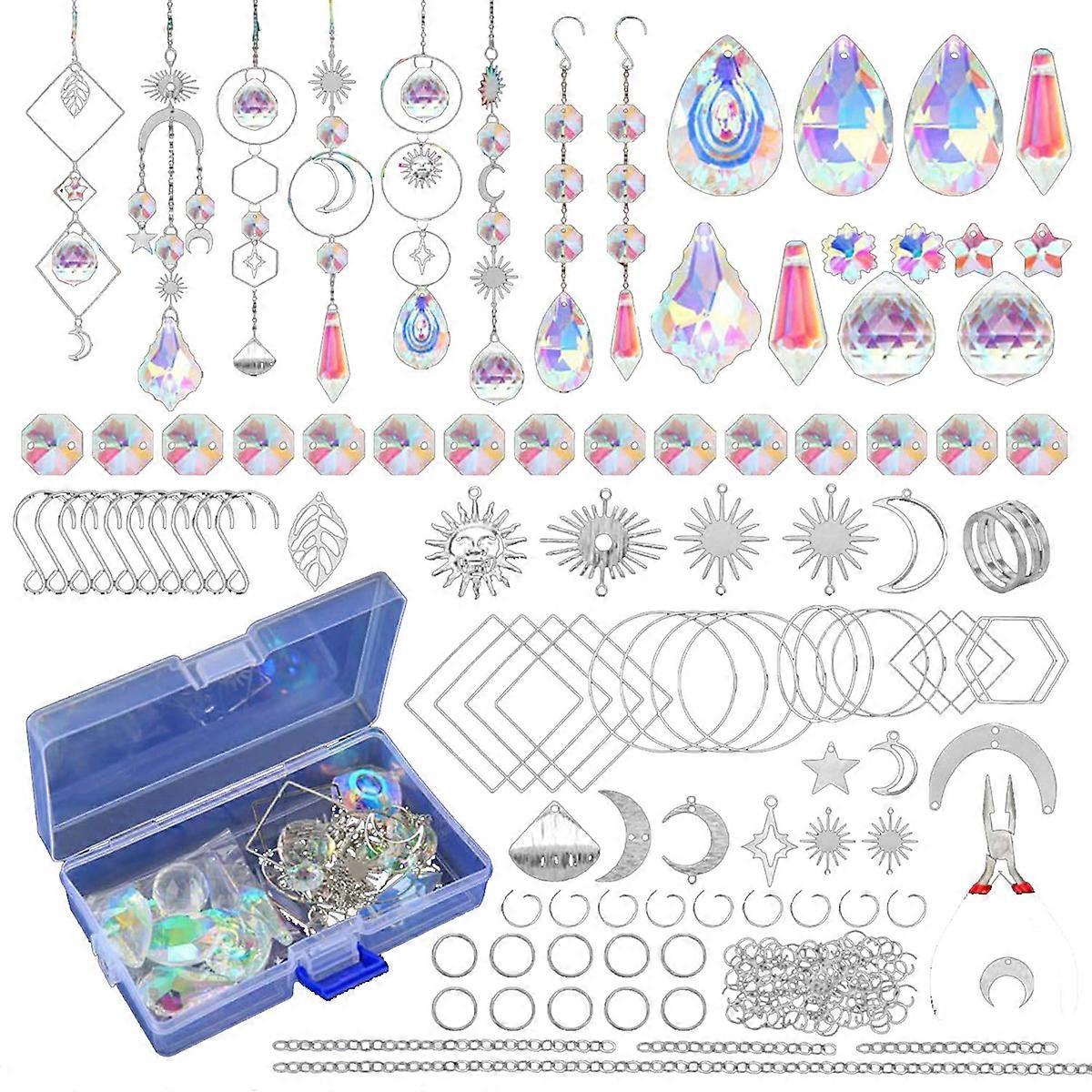 200 Pcs Crystal Suncatcher,Sun Catchers with Crystals, Silver