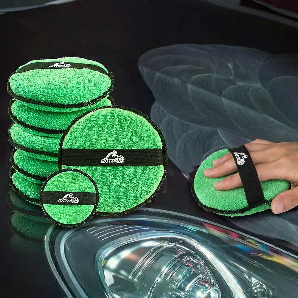 5Piece Microfiber Car Wax Applicator Pad Belt Design for Easy Control to Apply Wax and Polish Foam Sponge 5inch