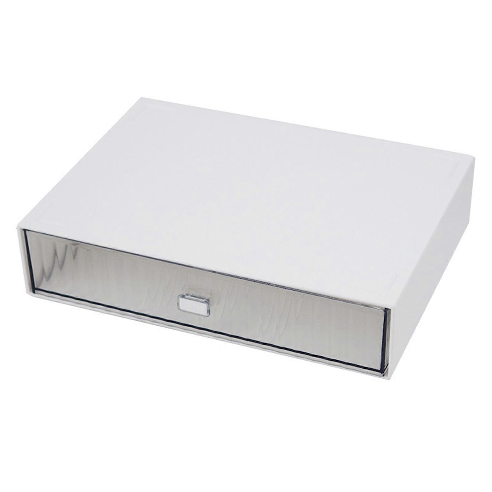 Desktop Drawer Storage Box Free Combination Stackable Multi-Layer Divider for Case for Home Bedroom Office Cosmetic Orga  White