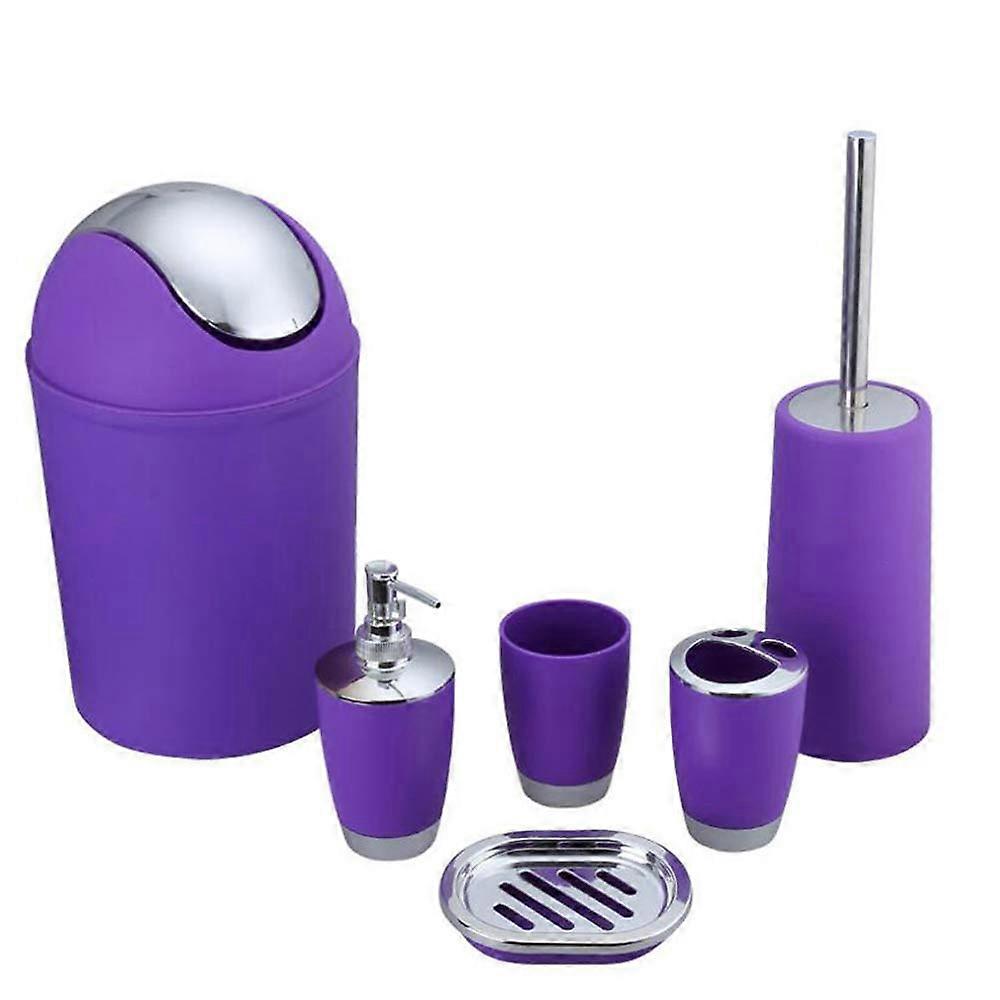 6 Pieces Plastic Bathroom Accessories Set for Toilet