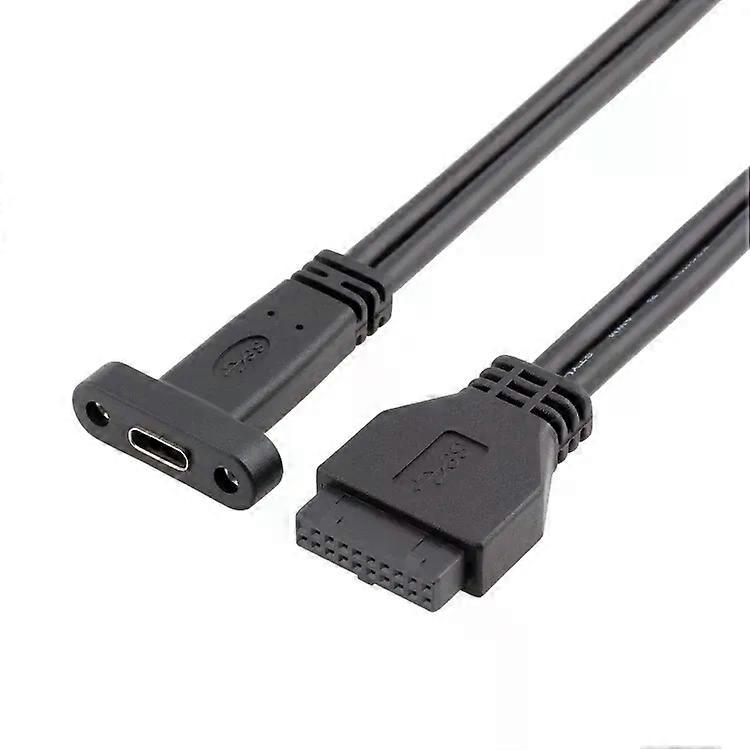 USB 3.0 20P to USB Type-C Cable-50CM PCI Bit Baffle Wire by